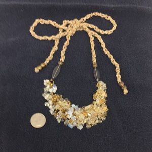 Woven glass beads ribbon tie